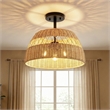 Adena Double Lights Semi-Flush Black Metal Pendant Lamp