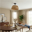 Adena Double Lights Semi-Flush Black Metal Pendant Lamp