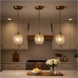 Fonex Single Metal Pendant Light with Clear Glass and Satin Brass Finish