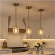 Fonex Single Metal Pendant Light with Clear Glass and Satin Brass Finish