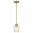 Fonex Single Metal Pendant Light with Clear Glass and Satin Brass Finish