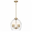 Nezth 5-Light Clear Glass Pendant with Satin Brass Finish