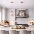Nezth 5-Light Clear Glass Pendant with Satin Brass Finish