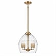 Nezth 5-Light Clear Glass Pendant with Satin Brass Finish