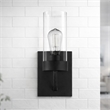Scarten Modern Single-Light Wall Sconce with Black Metal and Clear Glass