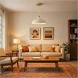 Chary White Metal Pendant Light with Gold Finish Details