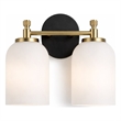 Ashcroft Gold Metal Two-Light Frosted Dome Wall Sconce