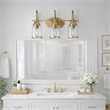 Vanity Gold Metal Glow Vanity Light Fixture with Three Clear Glass Shades