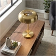 Misty Gold and White Pull Chain Metal Table Lamp