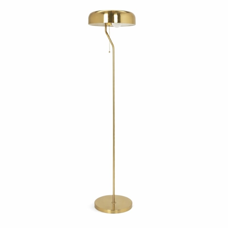 Nicole Gold and White Drum Metal Floor Lamp