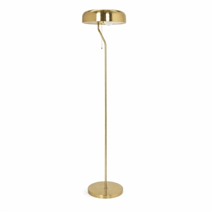 Nicole Gold and White Drum Metal Floor Lamp
