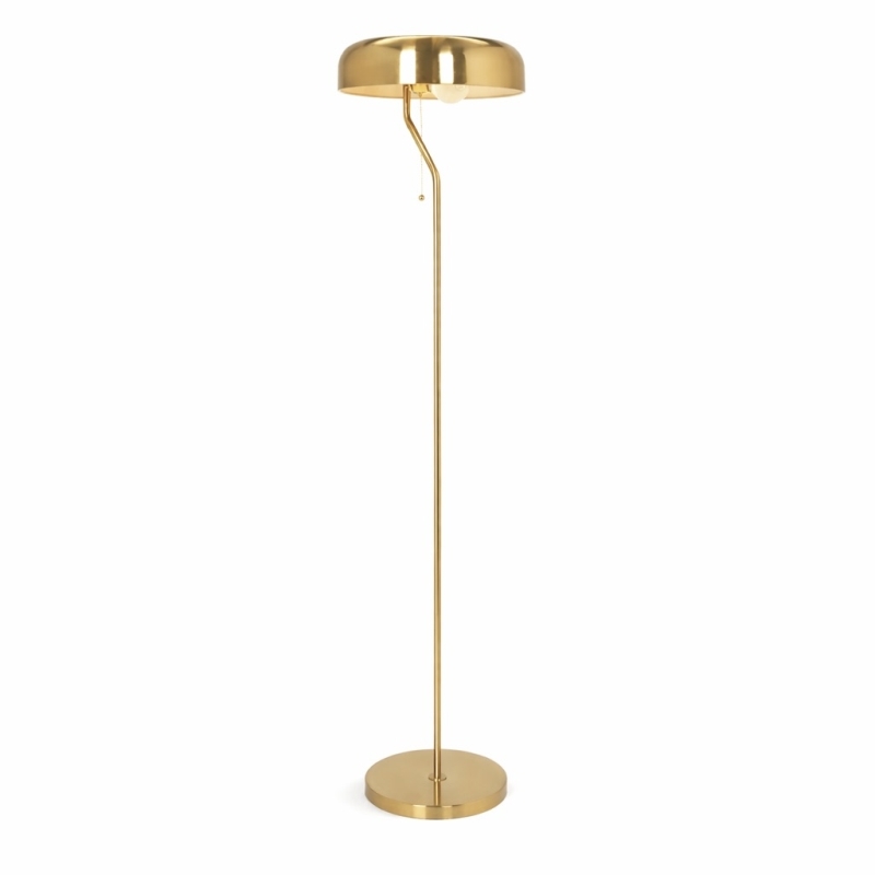 Nicole Gold and White Drum Metal Floor Lamp