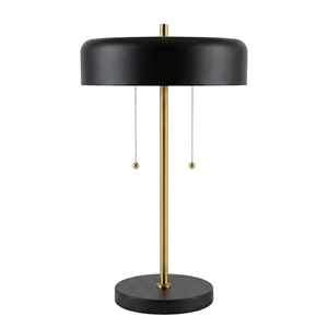 Blossom Contemporary Black and Gold Accent Metal Table Lamp