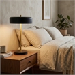 Blossom Contemporary Black and Gold Accent Metal Table Lamp