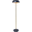 Neva Black and Gold Metal Floor Lamp with Drum Shade