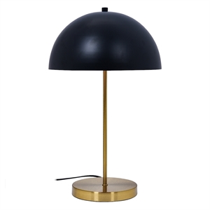 Dome Shade Metal Table Lamp in Black and Gold