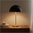 Dome Shade Metal Table Lamp in Black and Gold