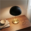 Dome Shade Metal Table Lamp in Black and Gold
