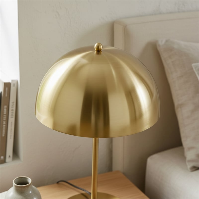 Valiente Gold Dome Shade Metal Table Lamp with Contemporary Style