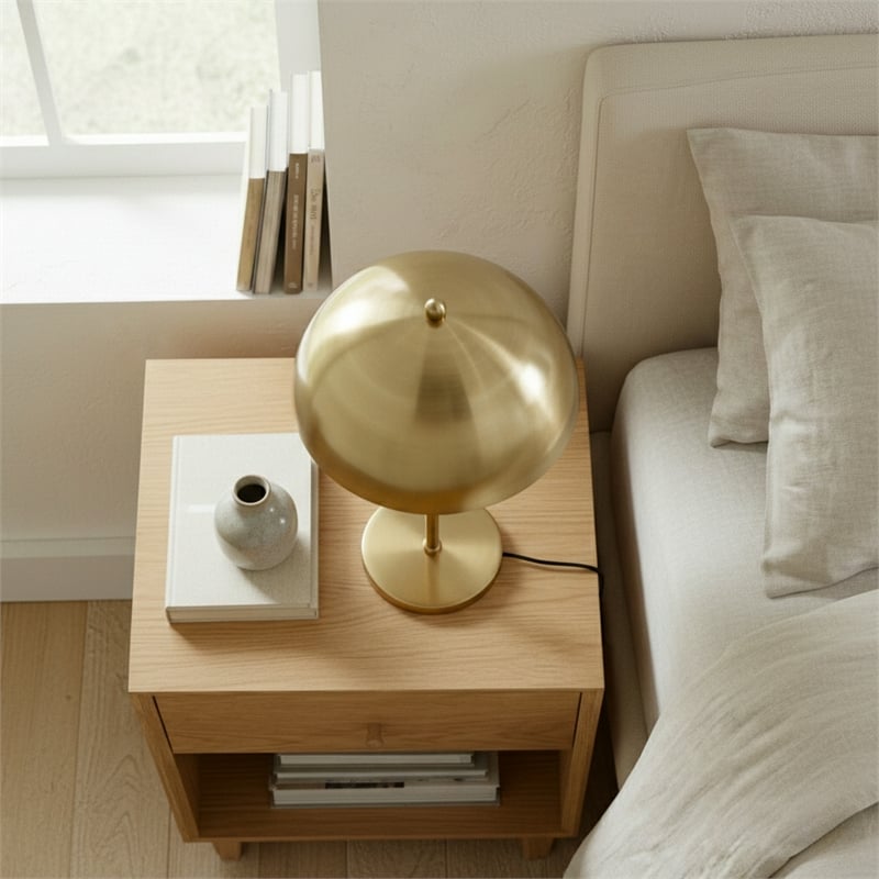 Valiente Gold Dome Shade Metal Table Lamp with Contemporary Style