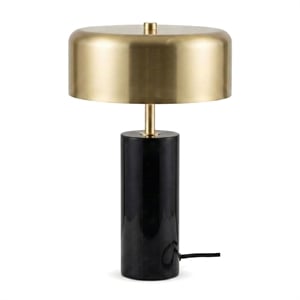 Giona Black and Gold Drum Marble Table Lamp