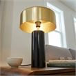 Giona Black and Gold Drum Marble Table Lamp