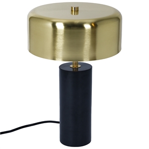 giona black and gold drum marble table lamp