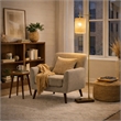 Jan Floor Lamp with Rattan Shade and Brass Frame