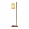 Jan Floor Lamp with Rattan Shade and Brass Frame