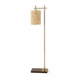 Jan Floor Lamp with Rattan Shade and Brass Frame