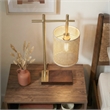 Josephini Woven Shade Metal Table Lamp with Brushed Gold Base