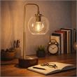 Kenzie Glass Globe Table Lamp with Gold Metal Frame