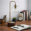 Kenzie Glass Globe Table Lamp with Gold Metal Frame