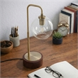 Kenzie Glass Globe Table Lamp with Gold Metal Frame