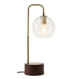 Kenzie Glass Globe Table Lamp with Gold Metal Frame