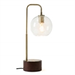 Kenzie Glass Globe Table Lamp with Gold Metal Frame