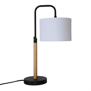 lucia brushed metal black swirl table lamp with wooden base