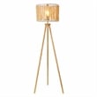 Lina Bohemian Beaded Shade Floor Lamp with Tripod Brown Wood Base