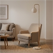 Cole Contemporary Floor Lamp with White Marble Base and Globe Shade