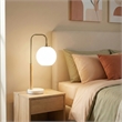 Cardin Globe Table Lamp with Marble Base and Brass Accents