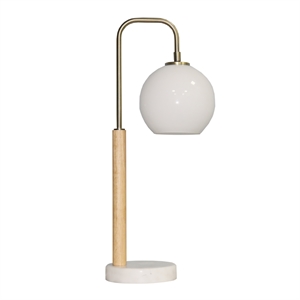 cardin globe table lamp with marble base and brass accents