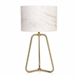 Landscape Table Lamp with Faux Marble Shade and Brass Base
