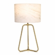 Landscape Table Lamp with Faux Marble Shade and Brass Base