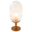 Aquila Bronze Base Table Lamp with Ribbed Glass Shade