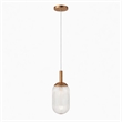 Vivian Modern Bronze Metal Ribbed Glass Pendant Light