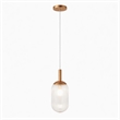 Vivian Modern Bronze Metal Ribbed Glass Pendant Light