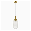 Ada Modern Ribbed Glass Metal Pendant Light with Gold Finish