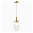 Ada Modern Ribbed Glass Metal Pendant Light with Gold Finish