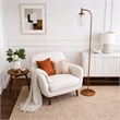 Retro Ribbed Glass Floor Lamp with Bronze Metal Arched Frame