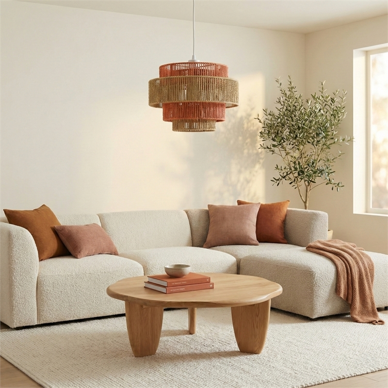 Minso Layered Rope Metal Pendant Light in Multi-Color Boho Style